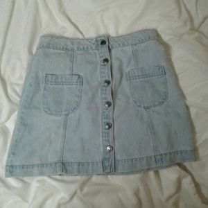 Button up denim skirt